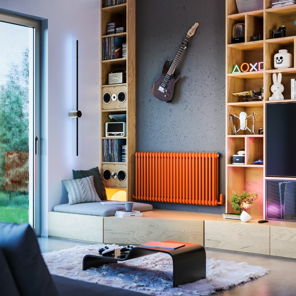 Living Room Coloured Central Heating Radiators Lux Heat Flat White