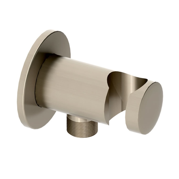 Photo of Abacus Emotion Brushed Nickel Round Wall Outlet & Holder