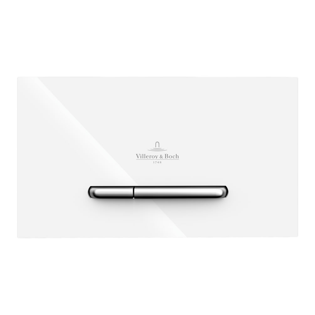 Cutout image of Villeroy & Boch ViConnect 300s Matt White & Chrome Dual Flush Plate