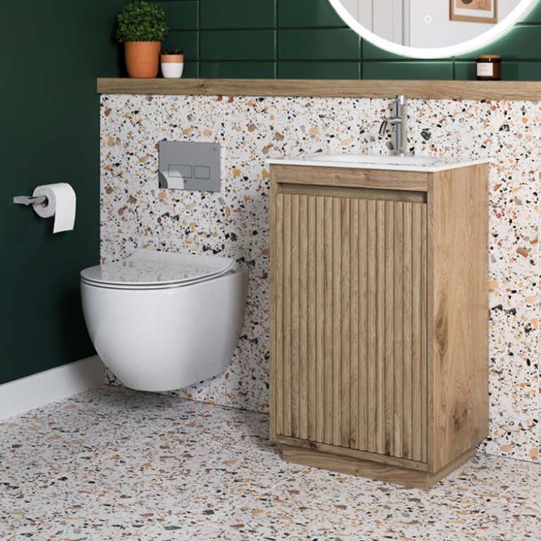 Crosswater Flute Windsor Oak Vanity Unit & Basin Sanctuary Bathrooms