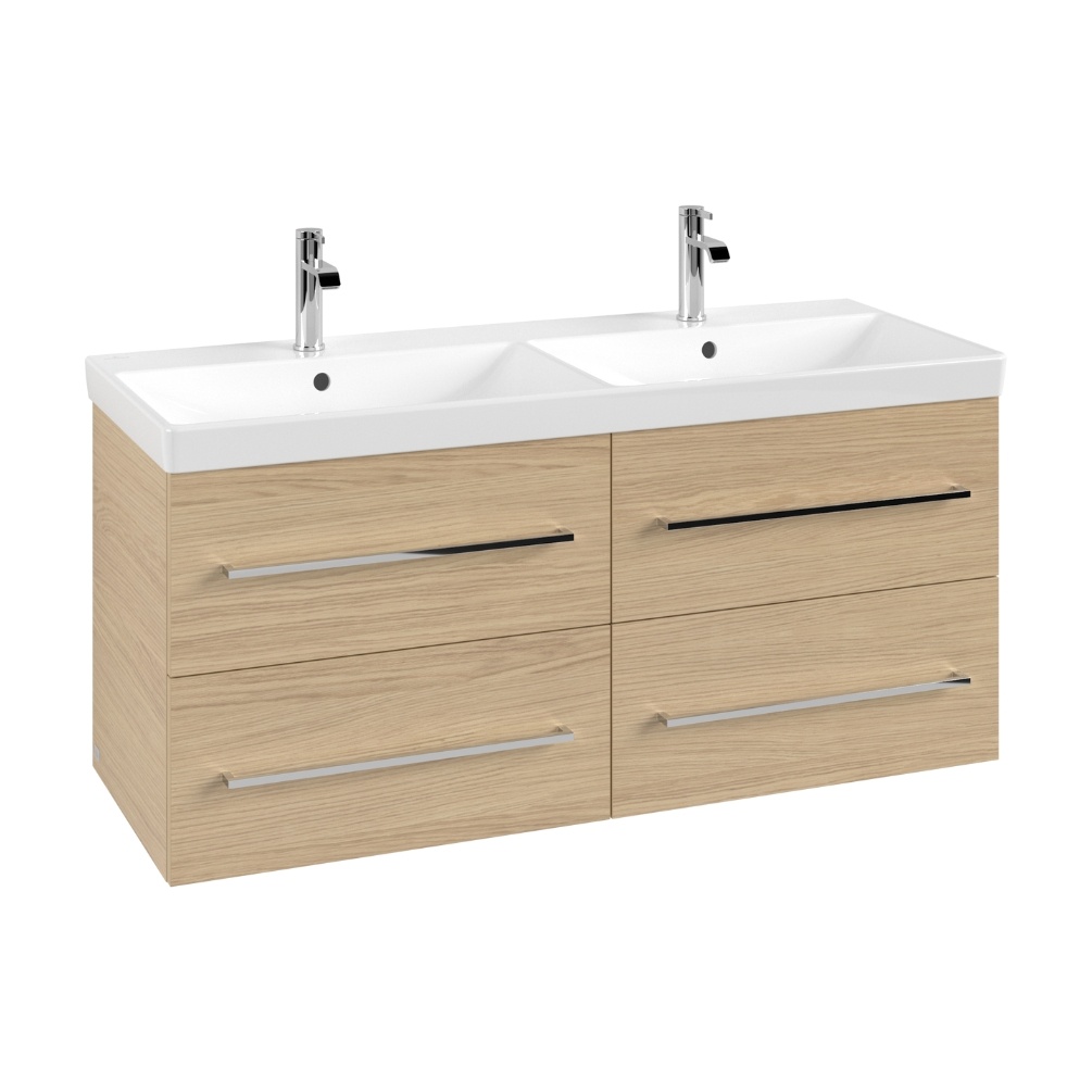 Product cut out image of Villeroy & Boch 1200mm Avento Nordic Oak Vanity Unit and Double Basin A89300VJ