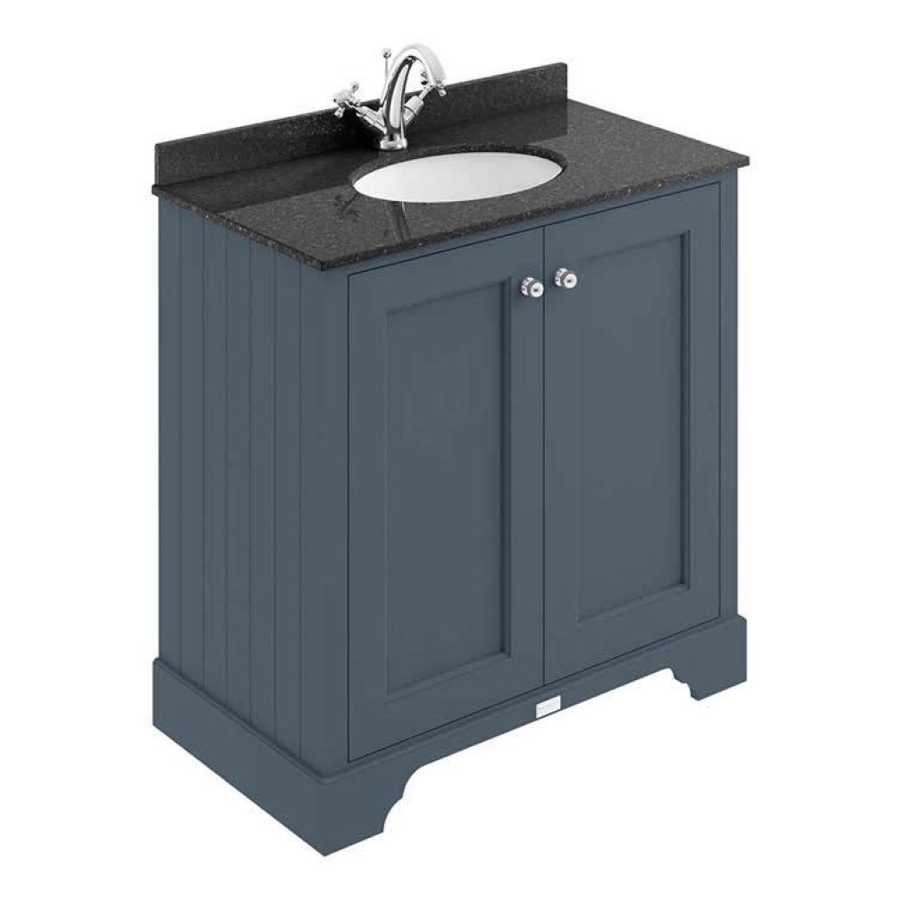Photo of Bayswater Stiffkey Blue 800mm 2 Door Vanity Unit & Worktop Outline