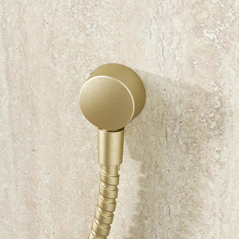 Crosswater Brushed Brass Shower Wall Outlet Lifestyle