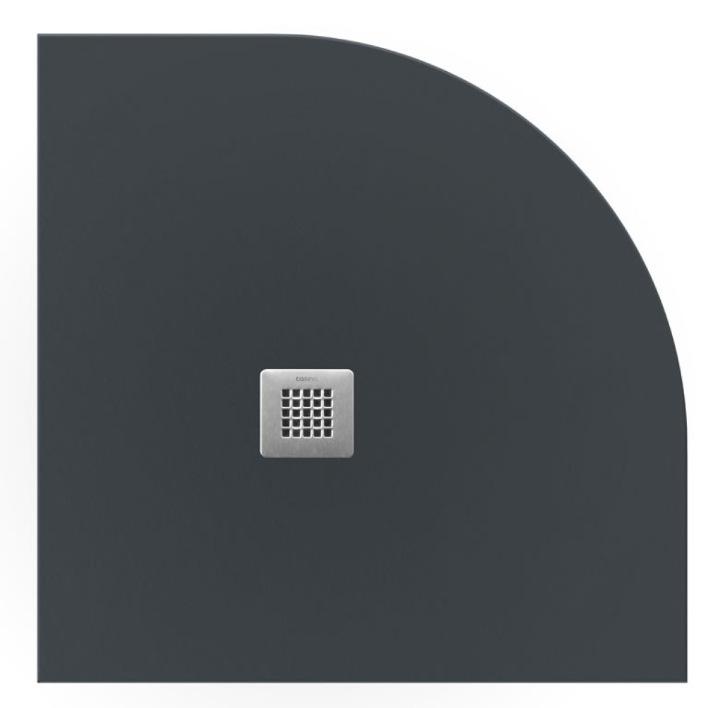 Cutout image of Tissino Giorgio2 Graphite Slate 800mm Stone Resin Quadrant Shower Tray