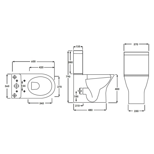 Rak Resort Rimless Compact Closed Back Close Coupled WC Sanctuary
