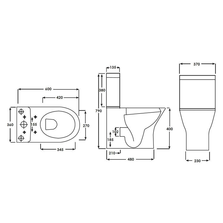 Rak Resort Rimless Compact Closed Back Close Coupled WC Sanctuary