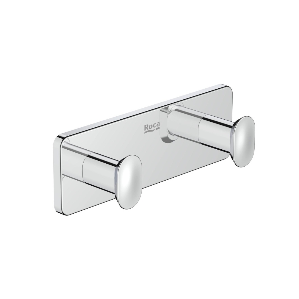 Cut out image of the Roca Victoria Chrome Double Robe Hook