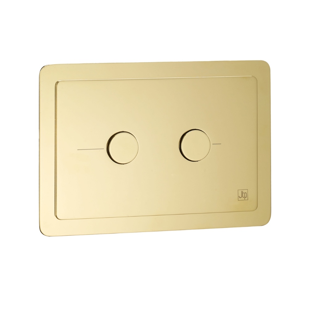 Product Cut out image of the JTP Grosvenor Polished Gold Metal Pneumatic Flush Plate