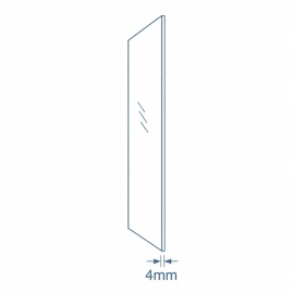 image showing a screen and the thickness illustrated by two arrows and text saying 4mm