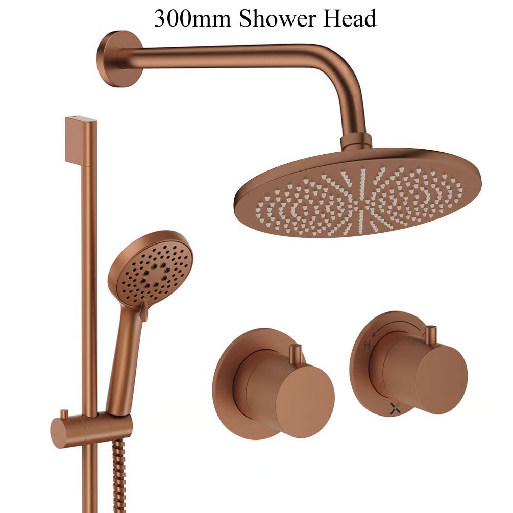 Cutout image of Crosswater Module Brushed Bronze Dual Outlet Slide Rail Shower Set
