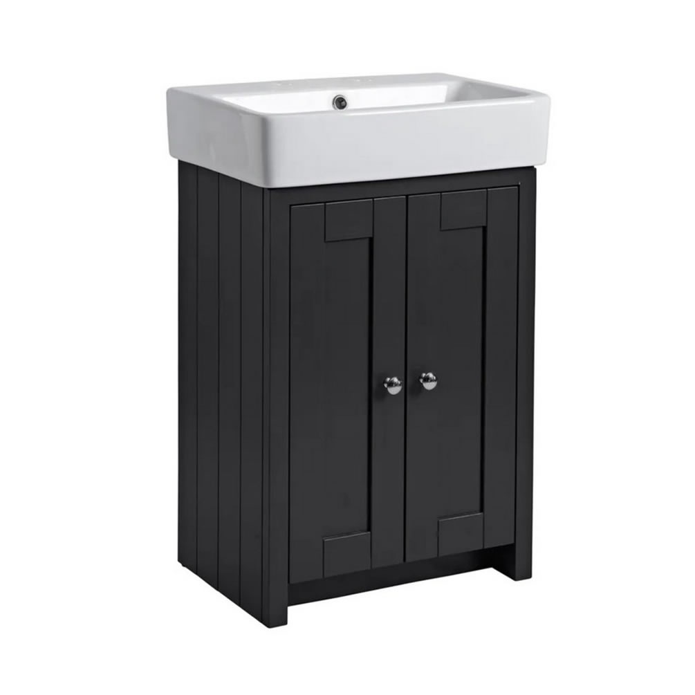 Tavistock Lansdown 575mm Matt Black Freestanding Unit & Basin