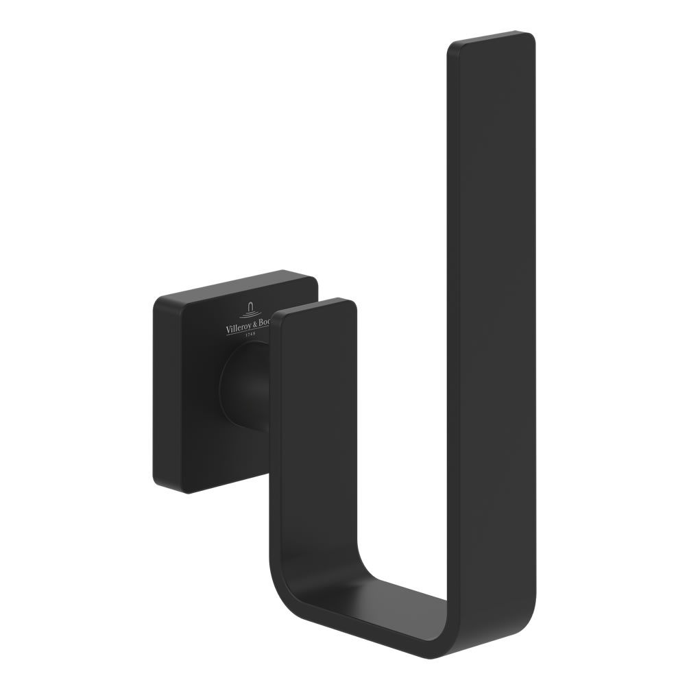 Cutout image of Villeroy & Boch Elements Striking Matt Black Spare Toilet Roll Holder