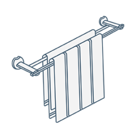iconography image of a double bar/rail towel holder