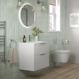 Camden Matt White 610mm 2 Drawer Wall Hung Vanity Unit - Image 1