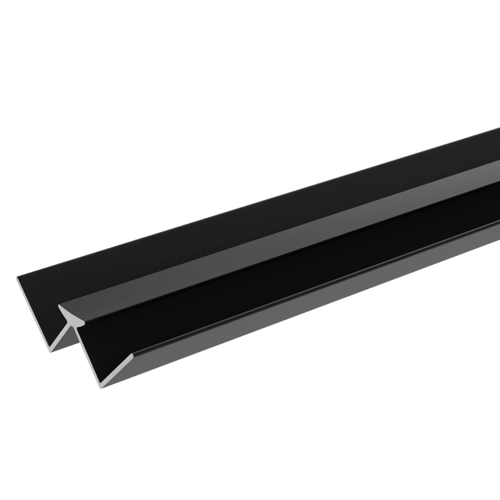 Cut out image of the Showerwall Laminate Matt Black Internal Corner Trim - IC4