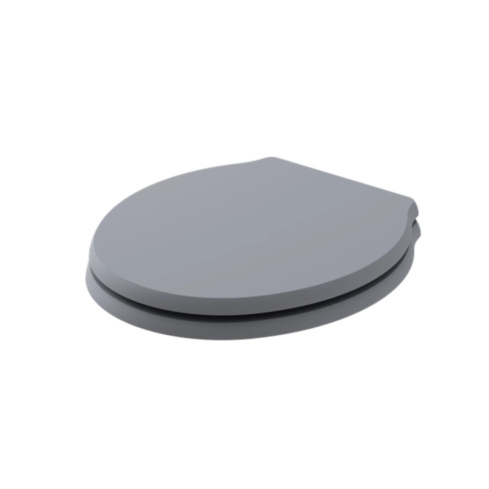 Product cut out image of the Bayswater Porchester Plummett Grey Traditional Wood Soft Close Toilet Seat