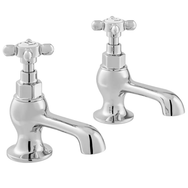 Booth & Co. Axbridge Cross Basin Pillar Taps | Sanctuary Bathrooms