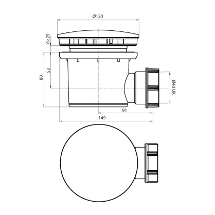Wirquin Chrome Plated Freestanding Bath Waste And Overflow Combo - View #9