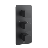 Photo of JTP Hix Matt Black Twin Outlet Portrait Concealed Shower Valve Cutout