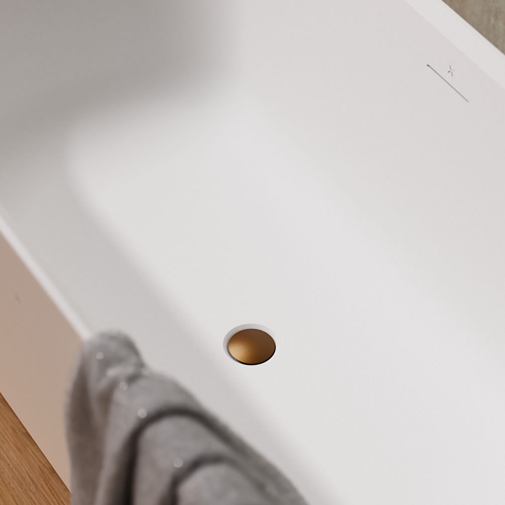 Lifestyle image of Crosswater Brushed Bronze Freestanding Bath Waste