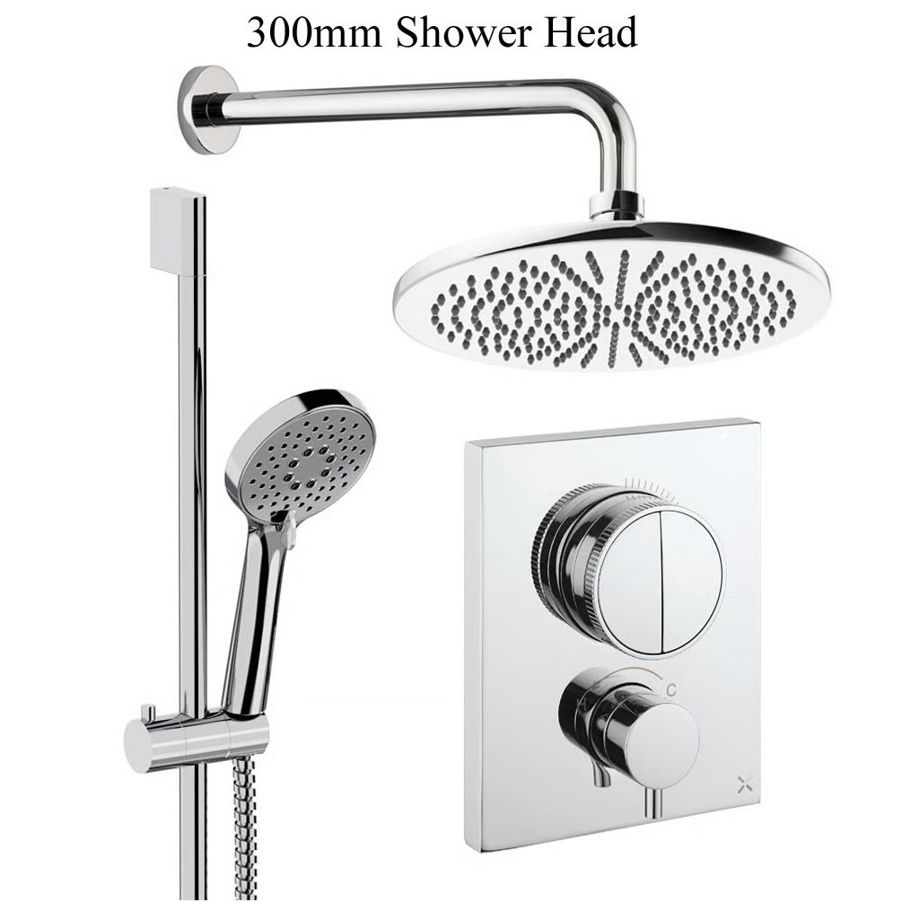 Cutout image of Crosswater Crossbox Push Chrome Dual Outlet Slide Rail Shower Set