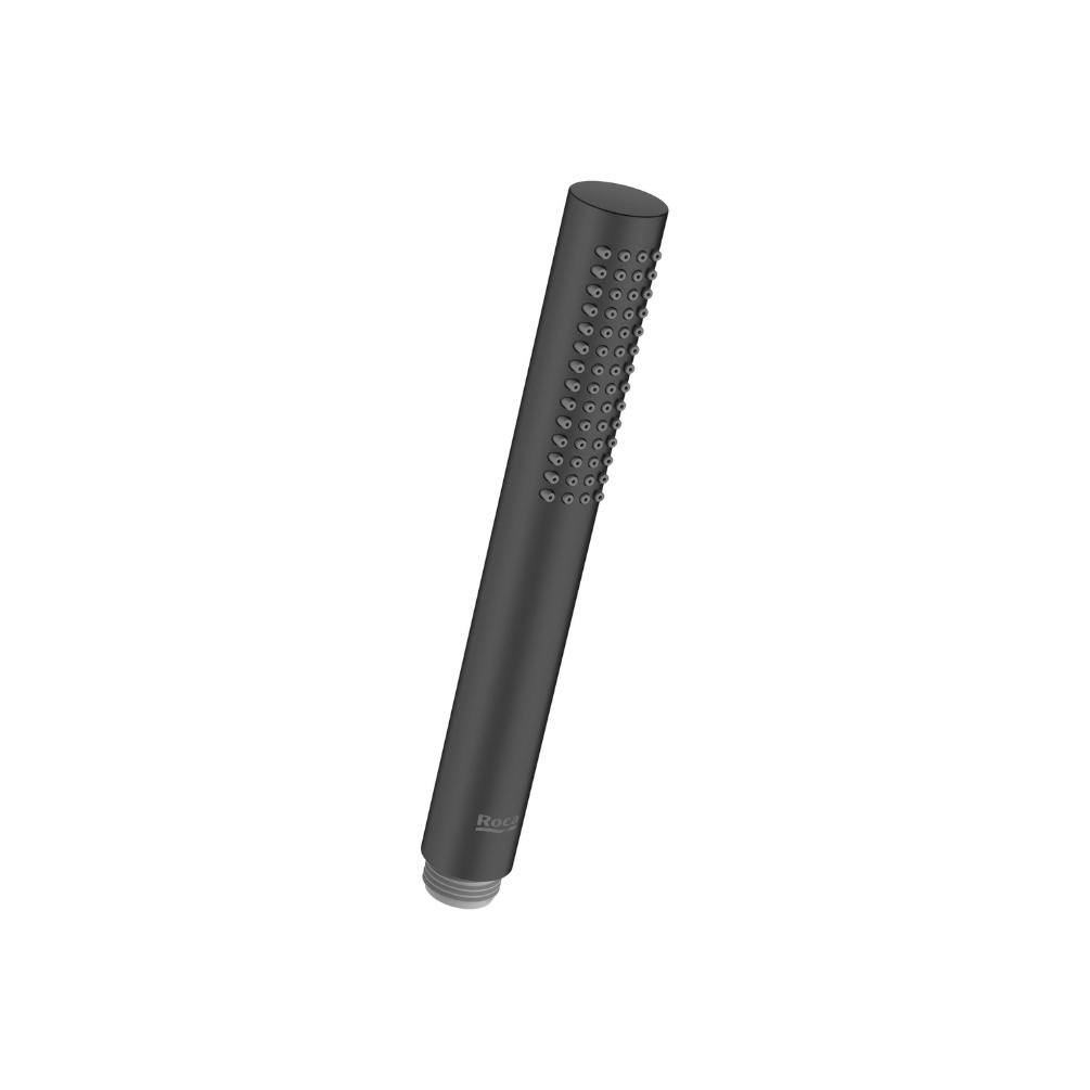 Cut out image of the Roca Stella Matt Black Round Microphone Handset Shower