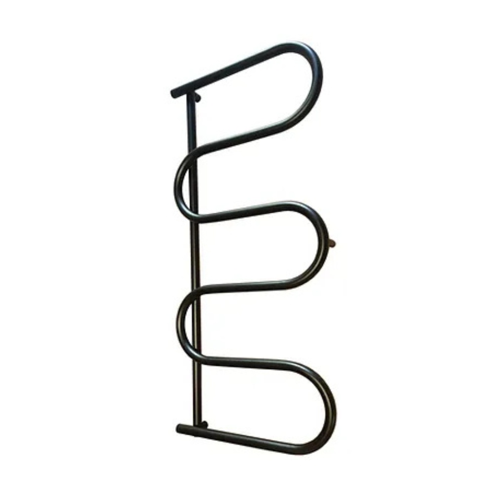 Product cut out image of the Radox Ondo 1380mm x 600mm Matt Black Electric Towel Radiator