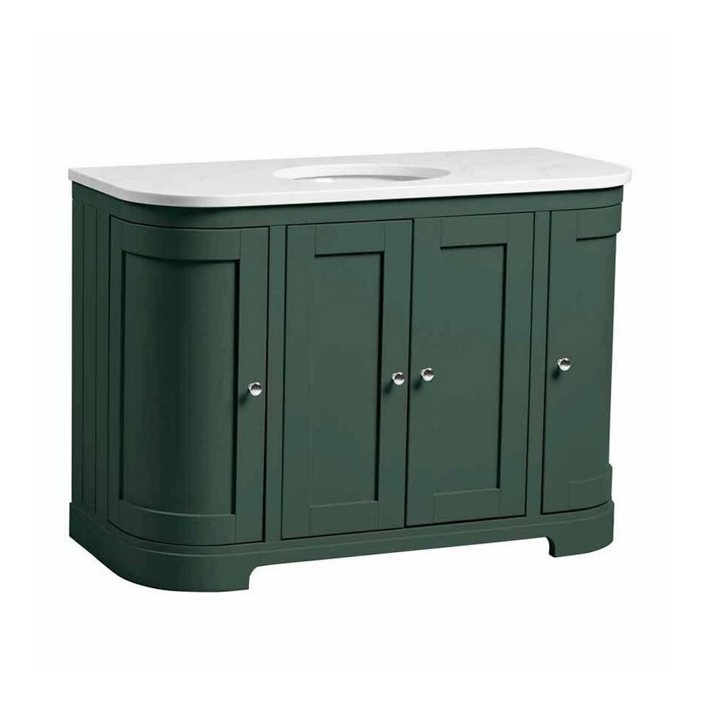 Tavistock Lansdown 1200mm Matt Sherwood Green Curved Undermount Unit & Worktop