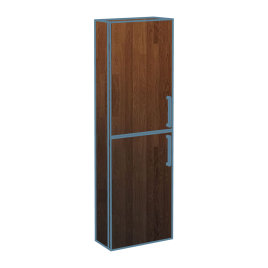 iconography image of dark wood coloured bathroom furniture/vanity units in the style of a dark coloured bathroom cabinet