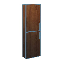 iconography image of dark wood coloured bathroom furniture/vanity units in the style of a dark coloured bathroom cabinet