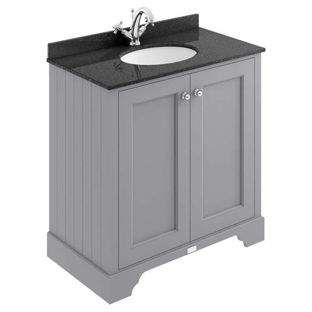Photo of Bayswater Plummett Grey 800mm 2 Door Vanity Unit & Worktop