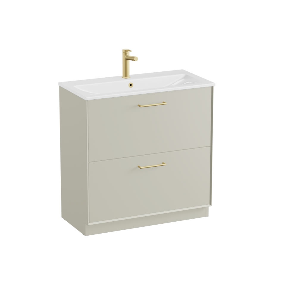 Vado Safari Smooth 800mm Cashmere Floor Mounted Vanity Unit & Ceramic Basin
