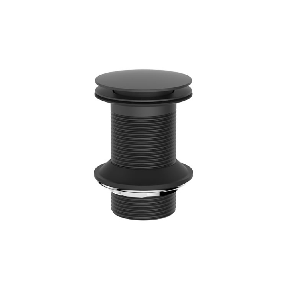 Britton Bathrooms Hoxton Matt Black Unslotted Basin Waste