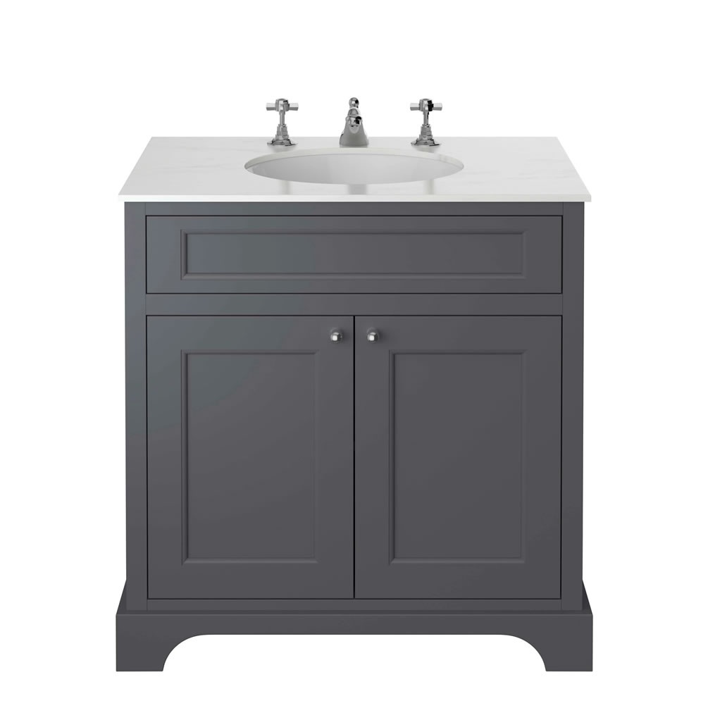 Heritage Wilton 800mm Graphite Freestanding Vanity Unit