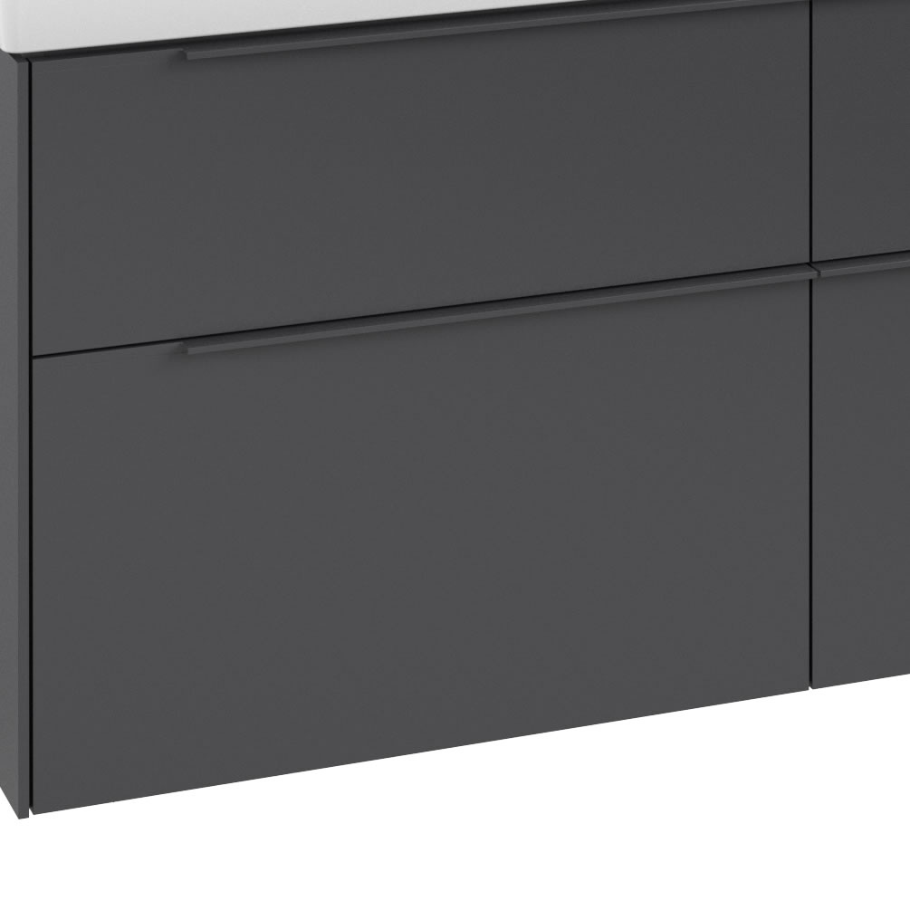 Closeup image of Villeroy & Boch Subway 3.0 Graphite 1300mm Wall-Hung Basin Vanity Unit handle
