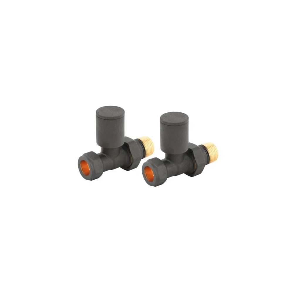 Cutout image of Redroom by Barwick Anthracite Straight Round Manual Radiator Valves