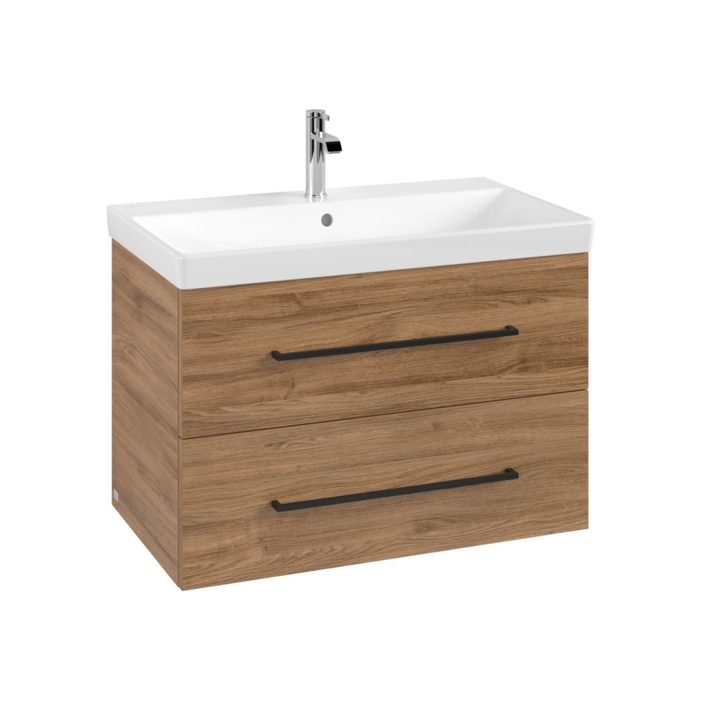 Cutout image of Villeroy & Boch Avento Kansas Oak 800mm Wall-Hung Basin Vanity Unit