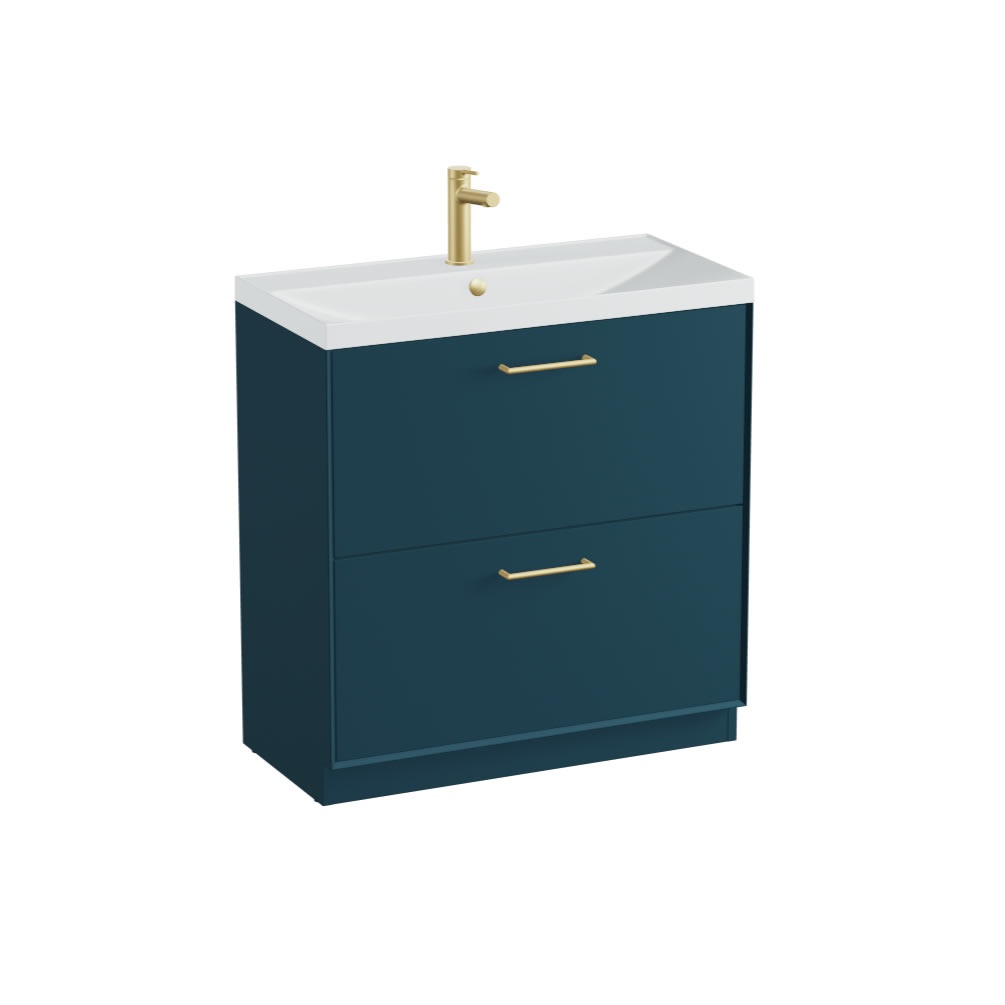 Vado Safari Smooth 800mm Atlantic Blue Floor Mounted Vanity Unit & Mineral Basin