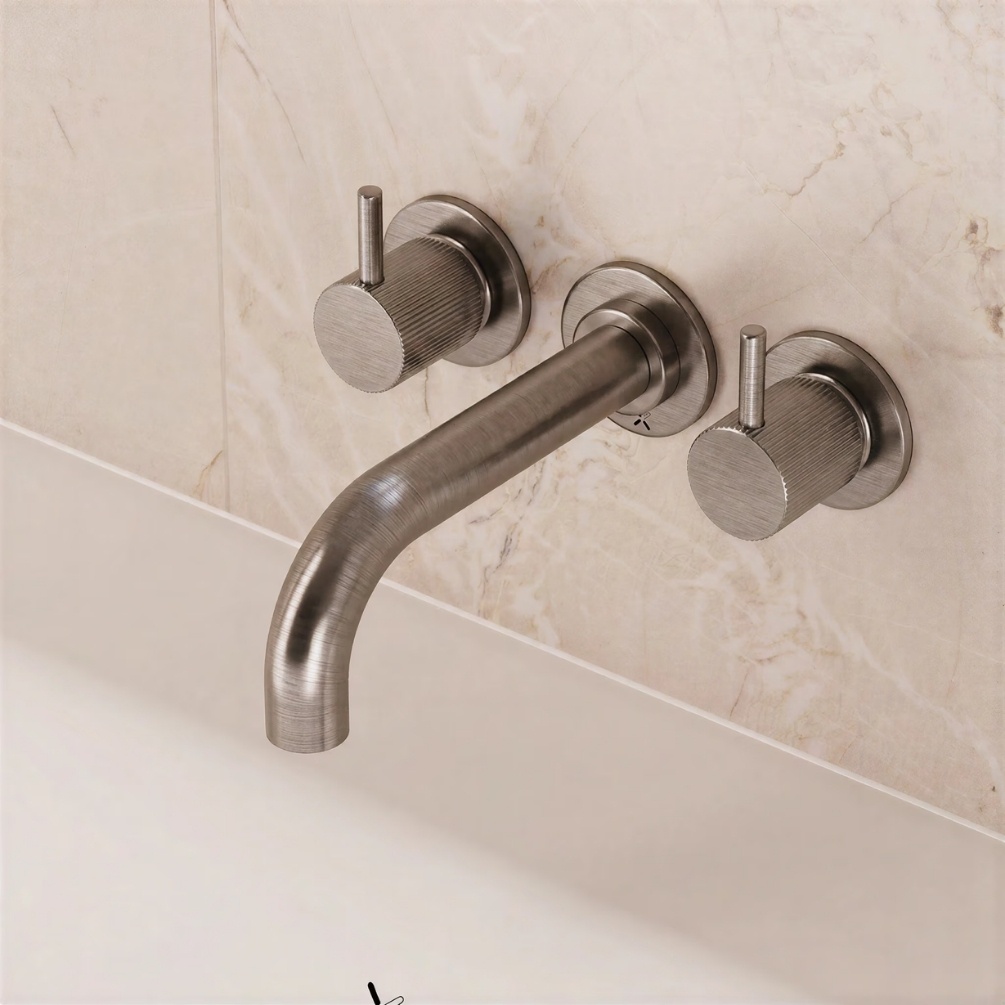 Crosswater MPRO Flute Brushed Nickel Wall Mounted Bath Mixer Tap Lifestyle