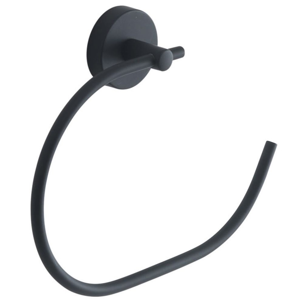 Cutout image of Origins Living Gedy Eros Towel Ring matt black.