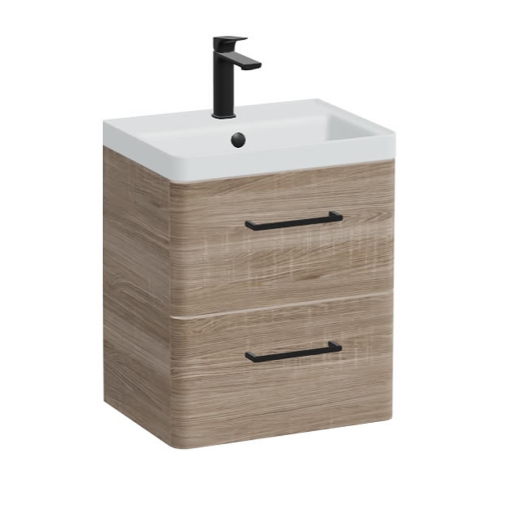 Vado Cameo 500mm Atlantic Blue Wall Hung 2 Drawer Vanity Unit & Arctic Basin