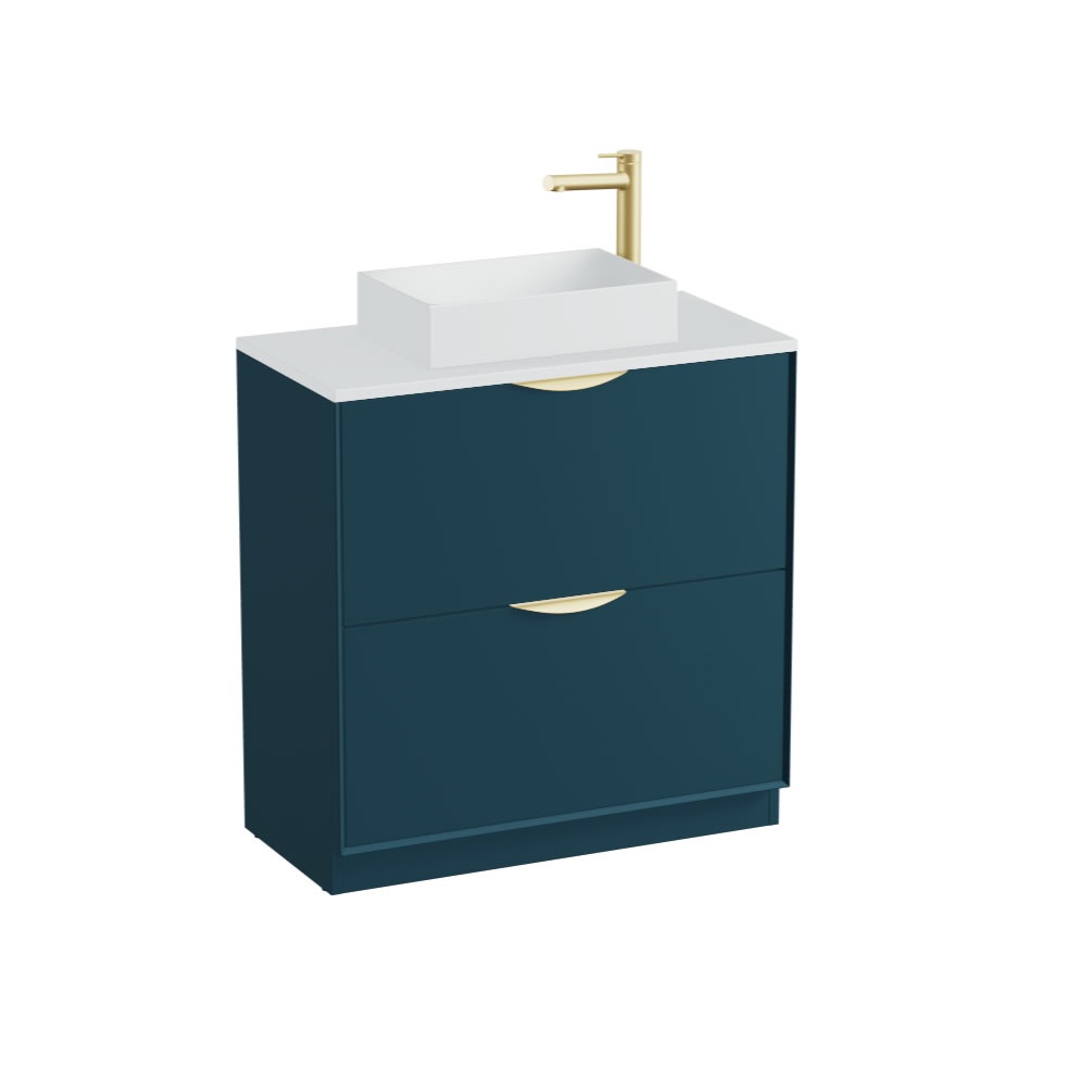 Vado Safari Smooth 800mm Atlantic Blue Floorstanding Vanity Unit & Arctic White Worktop