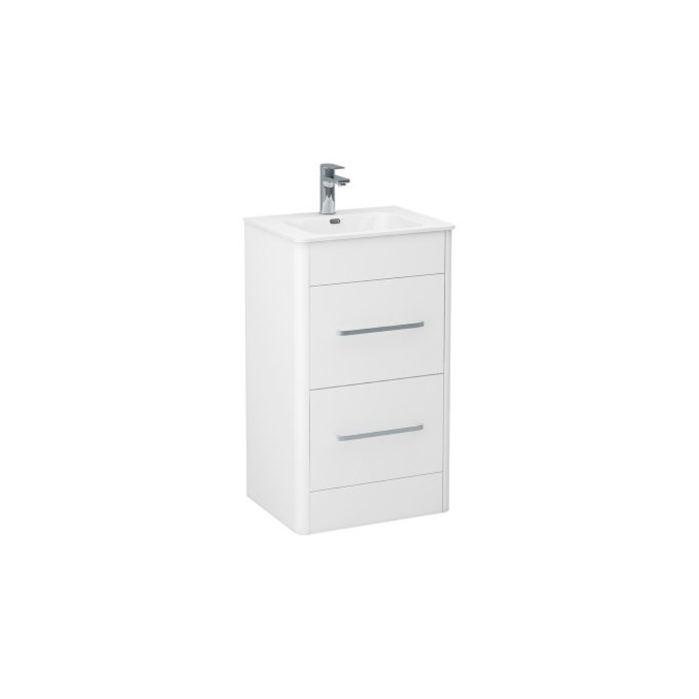 Imex Suburb Gloss White 2 Drawer Vanity Unit Cut Out