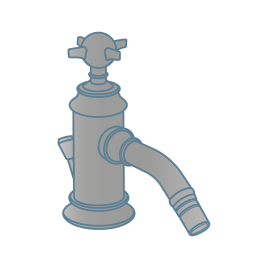 iconography image of a single mono nickel bidet mixer tap in a traditional design