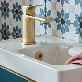 product category image of vado cameo satin brass mono basin tap with lever handle