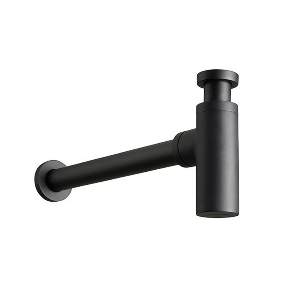 Product Cut out image of the JTP Vos Matt Black Bottle Trap