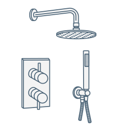 iconography image of a thermostatic shower system