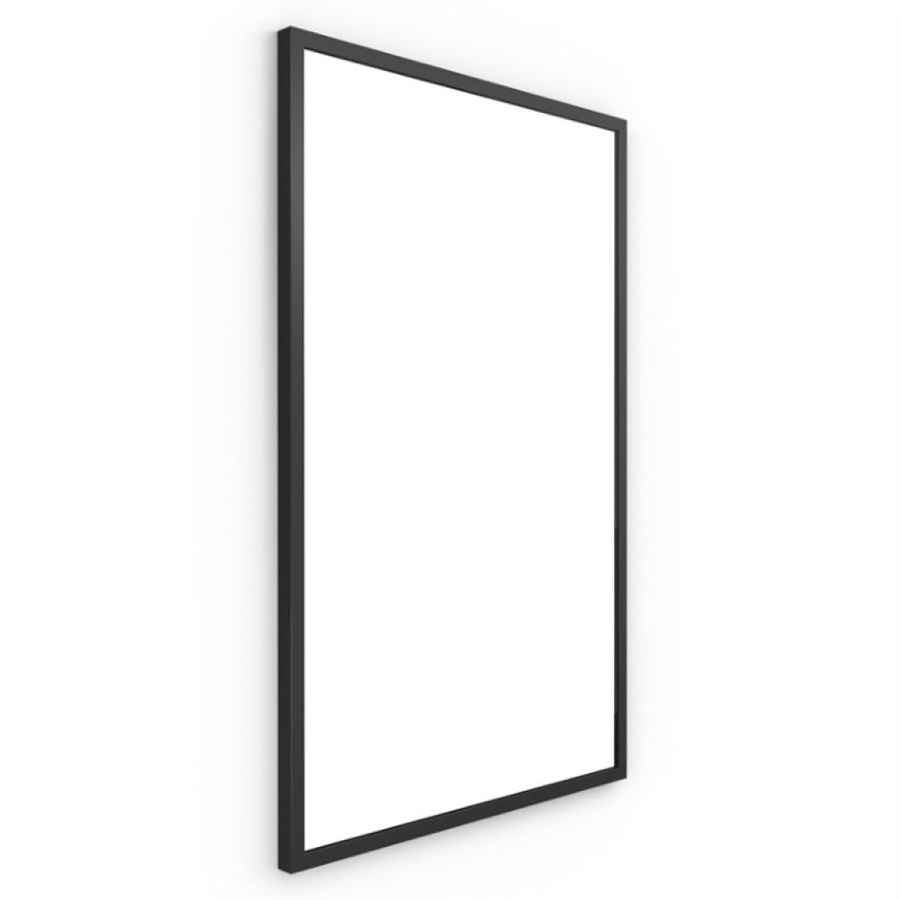 Product Cut out image of Origins Living Docklands Black 500mm Rectangular Mirror on an angle