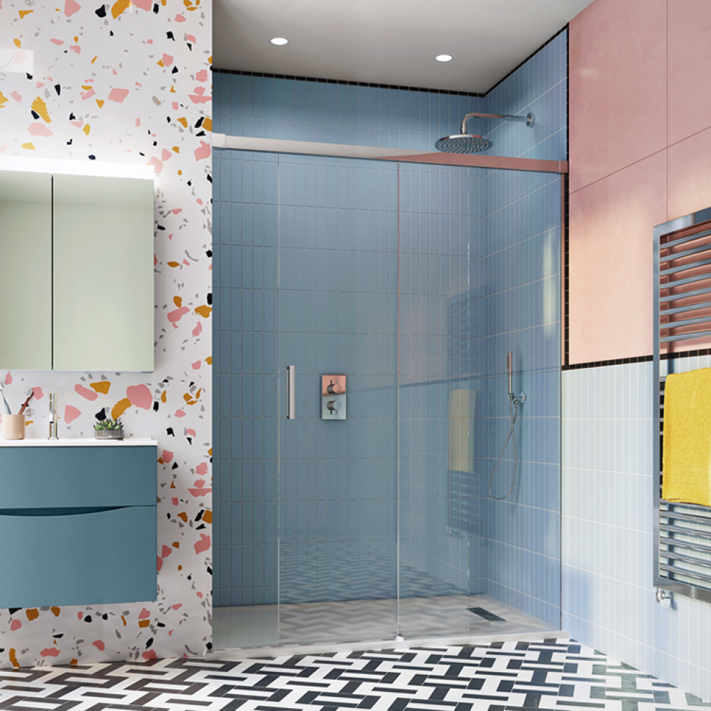 Photo of Crosswater Design 8 Soft Close Sliding Shower Door in Recess