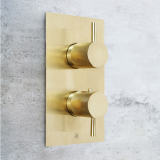 Lifestyle Photo of JTP Vos Brushed Brass Single Outlet Shower Valve with Designer Knurled Handles